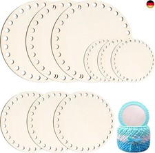 9 St&uuml;ck Taschenboden zum H&auml;keln Rund Holzboden f&uuml;r H&auml;kelkorb 10/15/20 cm Korbbod