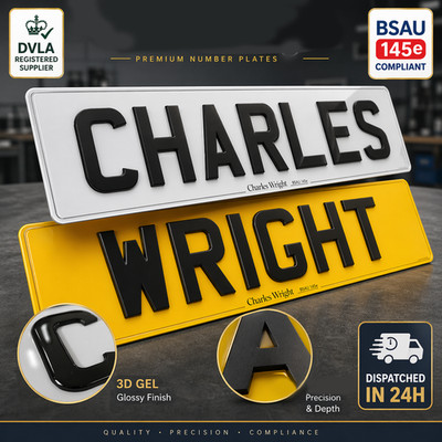 Custom Number Plates 100% MOT Road Legal Standard/3D Gel Reg Plates + Fixing Kit