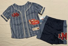 Boys Lightning McQueen Baseball Jersey Set Disney Pixar Cars Movie Size 2T