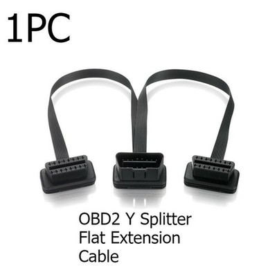 OBD2 Extension Cable 16 Pin Y Splitter Adapter for Vehicle Diagnostic Devices