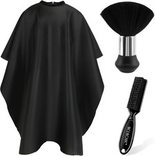 Capa de barbero para cortar el pelo con cepillo para el cuello y cepillo de barb