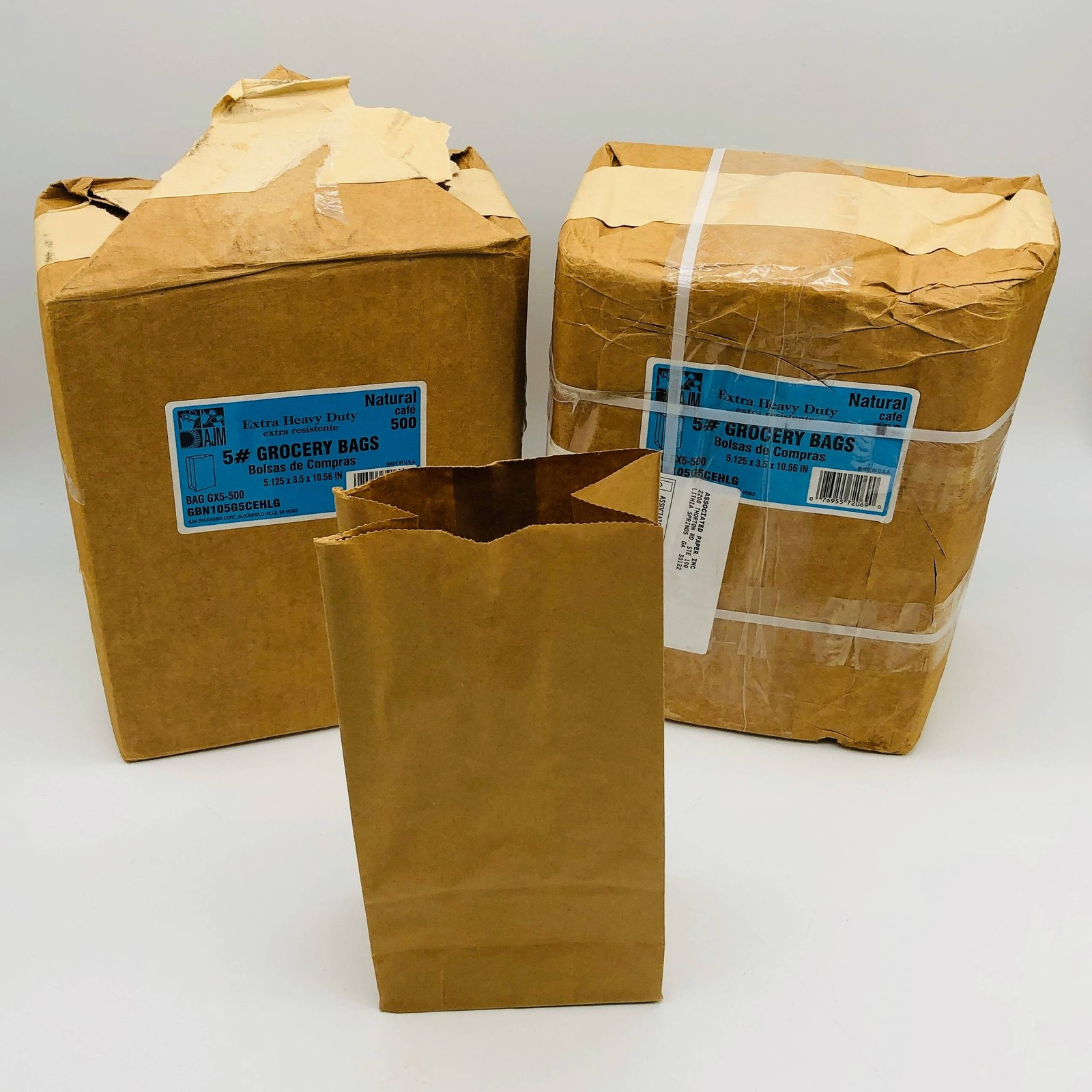 Brown Paper Bags Natural Kraft 5lbs For Snacks Crafts Bakeries Lunch 500/Pack