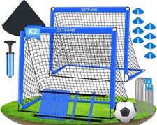 Fußballtor Kinder Garten 2er Set inkl Ball Agility-Leiter Hütchen Pumpe