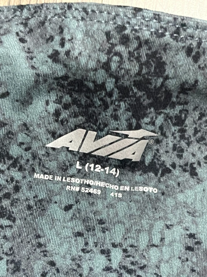 AVIA Pants, Women's Size Large, Green Black, Pull On, Leggings, Activewear - Image 3 of 4