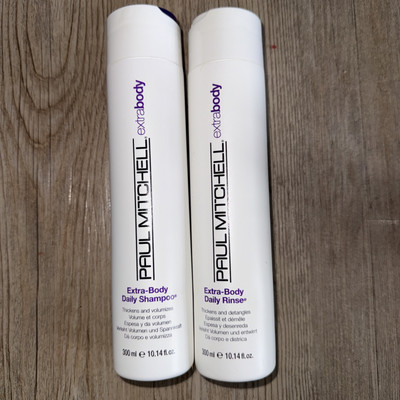 Paul Mitchell Extra Body Shampoo & Daily Rinse Thicken Detangle Fine Hair Set