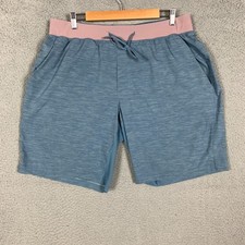 Lululemon T.H.E. Shorts Men's XL Heather Blue Drawstring Stretch Gym Workout 9"
