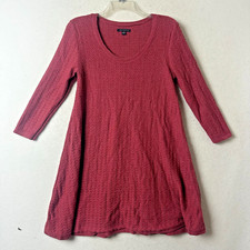American Eagle Sweater Dress sz large mauve pink Pointelle Knit 3/4 Sleeves