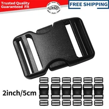 6Set Buckles for Nylon Webbing Straps 2", Quick Side Release Plastic Buckles Cli