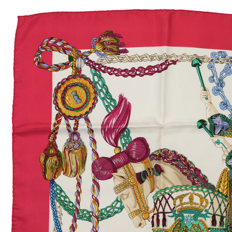 HERMES Carre 90 "Le Timbalier" 100% Silk Scarf Vintage Rare Cleaned - Image 3 of 4