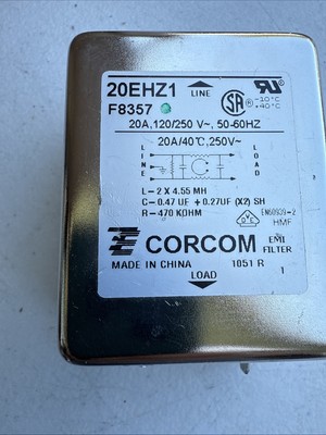 1PC TE CORCOM FILTERS 20EHZ1 Filter High Performance Pwr Line 20A 50/60Hz 250 V