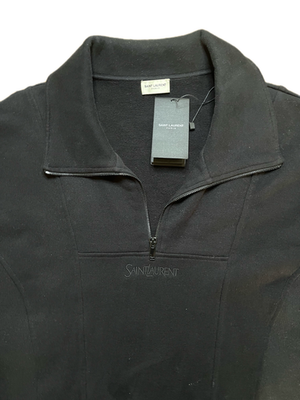 トップス Saint laulent zip sweat Saint Laurent Logo-embroidered Half-zip Men Sweatshirt | eBay