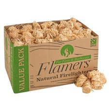 Flamers Natural Wood Wool Firelighters 200 Value Pack Fire Lighters for Wood 0.10 per lighter
