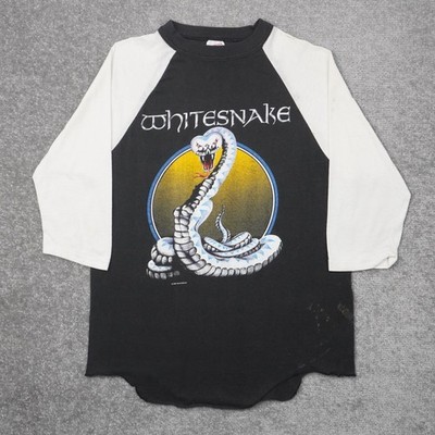 Vintage 87 Whitesnake Tour Music Mens Large Black Mid Length Sleeve T-Shirt