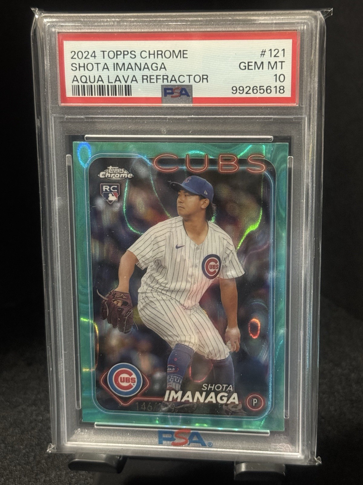 2024 Topps Chrome - Shota Imanaga #121 Aqua Lava Refractor /199 PSA 10