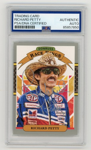 richard petty autographed signed Donruss racing card psa slab