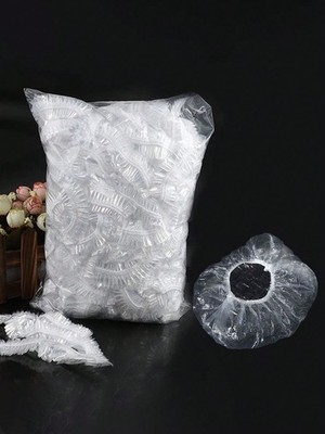 Clear Extra Large Thick Disposable Shower Caps 50 Pieces 17x37cm