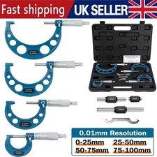 Outside Micrometer 0-100mm Metric Premium Precision Set External Micrometer UK