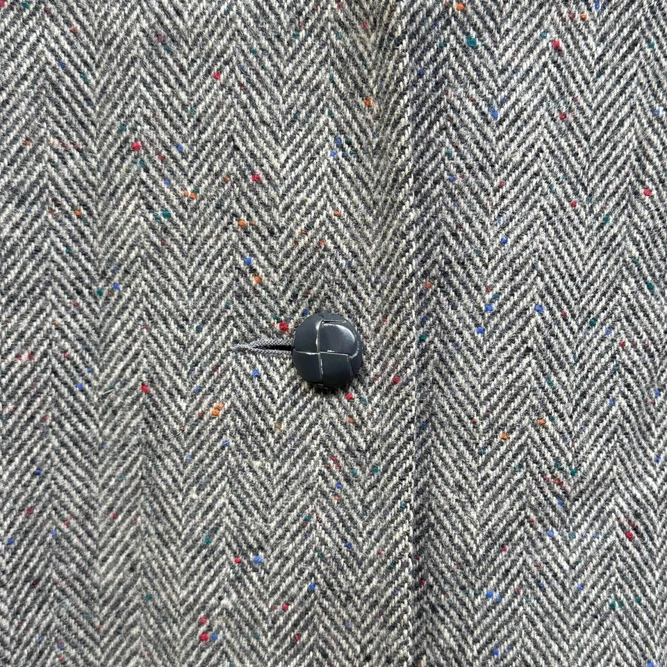 Abrigo Ferncroft Vintage Mujer 14 Gris Lana Espiga Tweed Abrigo EE. UU. 80s Foto 4 de 4