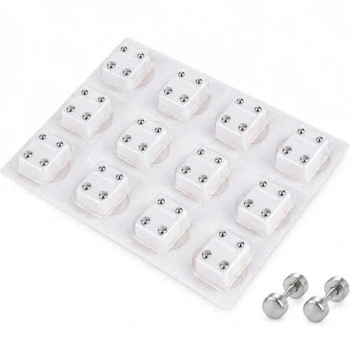 12 Pcs Sterile Steel Stud Earrings Sealed Blister Pack Body Piercing Tools image 3