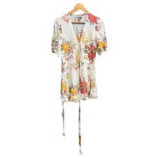 Reformation Multicolor Floral Print V Neck Women's Wrap Dress Size XS