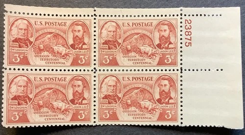 USA Oregon Territory Centennial 3¢ Plate Block of 4 MNH #23875 Scott # 964