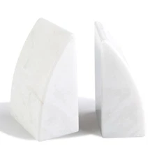 Koville Marble Bookends for Shelves, Large Bookends for Heavy Books, Non-Slip 