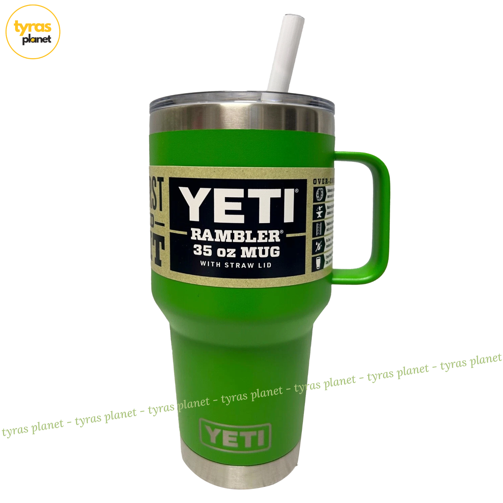 YETI Rambler 35 oz Straw Lid Laser Engraved Chartreuse Stainless Steel Tumbler