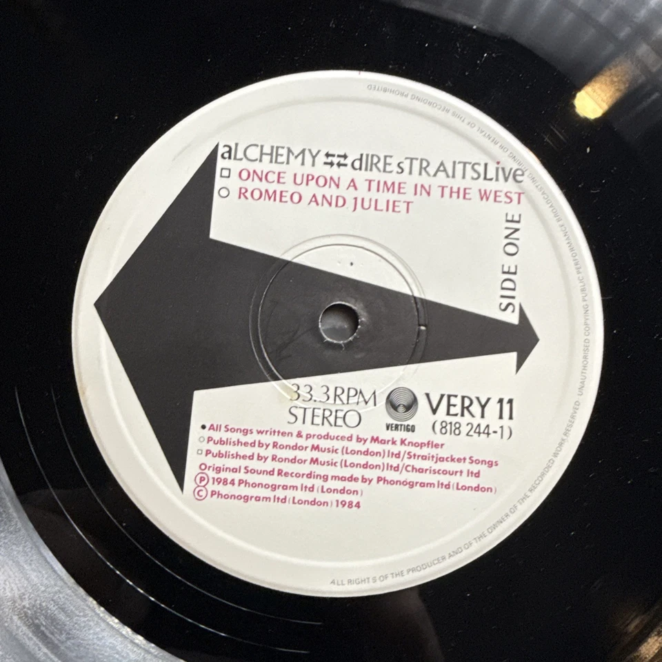 Dire Straits - Alchemy Live - 1982 Великобритания 1-й пресс-альбом (NM-) ультразвуковая очистка - Изображение 4 из 4