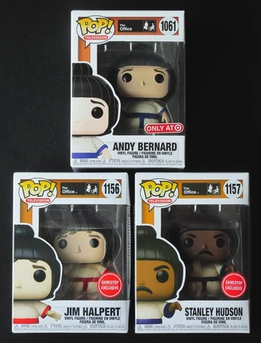 (3) NEW Funko Pop The Office Sumo Beach Games Lot - Andy, Jim Halert, Stanley