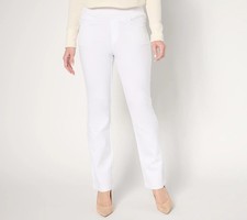 Belle by Kim Gravel Regular Ponte Baby Boot Cut Pant-White-Reg 4-NEW-A676924