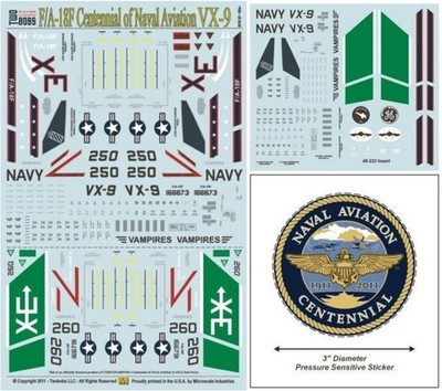 Two Bobs 1/48 F/A-18F VX-9 Vampires Centennial of Naval Aviation CoNA 2011 Decal