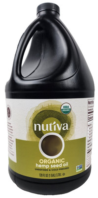 Nutiva Organic Cold-Pressed Unrefined Raw Hemp Seed Oil, (128)Oz Non GMO 01/26
