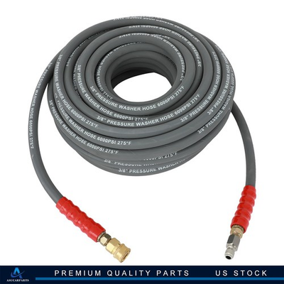 #ad #ad Hot Water Pressure Washer Hose 3 8quot; x 100ft 6000 psi 2 Braid Gray R2 $103.49