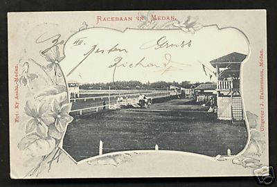 Medan Race Course Art Nouveau Sumatra Indonesia stamp 1899 - Picture 1 of 1