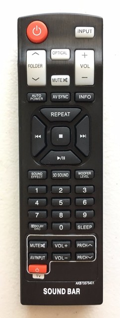 VINABTY AKB73575401 Replacement Remote Control for LG Soundbar NB5540