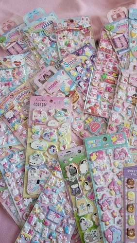 3 kawaii cute 3d puffy foam stickers sheets japan stickers set grab bag pack - Picture 3 of 4