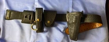 Vintage Mixson LeatherCraft Black Basket Weave Leather Belt Gun Holste