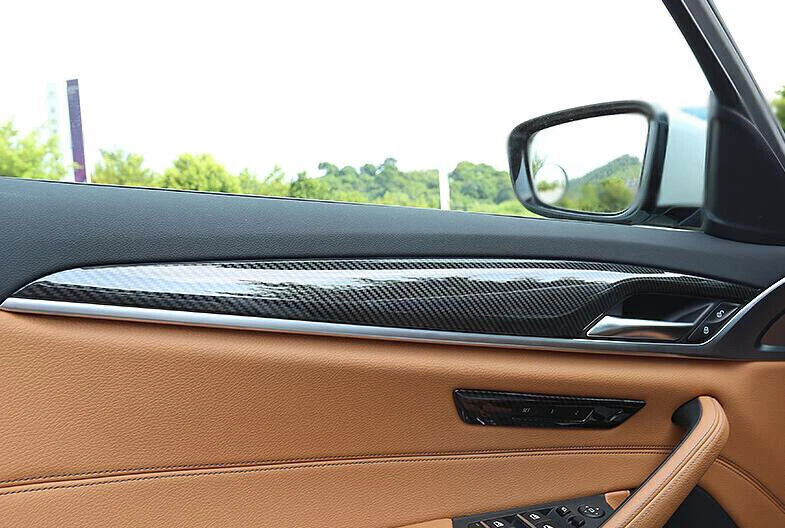 Panel Strip Trim For BMW 5 Series G30 2018-2022 4PCS ABS Carbon Fiber Inner Door - Изображение 4 из 4