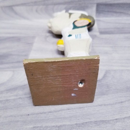 Vintage Wood Sculpture Hand Painted & Carved Woman Tennis Player 9" Figure - Picture 5 of 7
