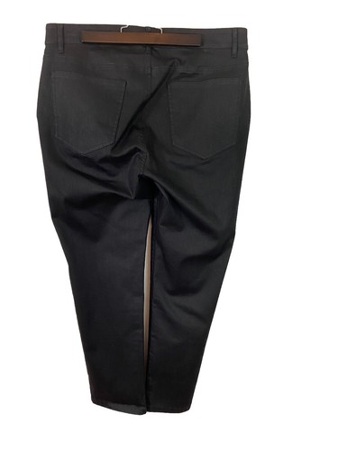 Pantalones de mezclilla ajustados de algodón orgánico recubiertos encerados negros Eileen Fisher 12 cápsulas - Imagen 2 de 11