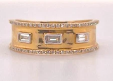 Sophia By Design 14K Yellow Gold 0.14ct Baguette Diamond Band Ring