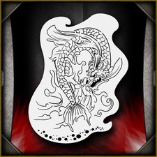 Dragon Koi 1 Airbrush Stencil Template Airsick
