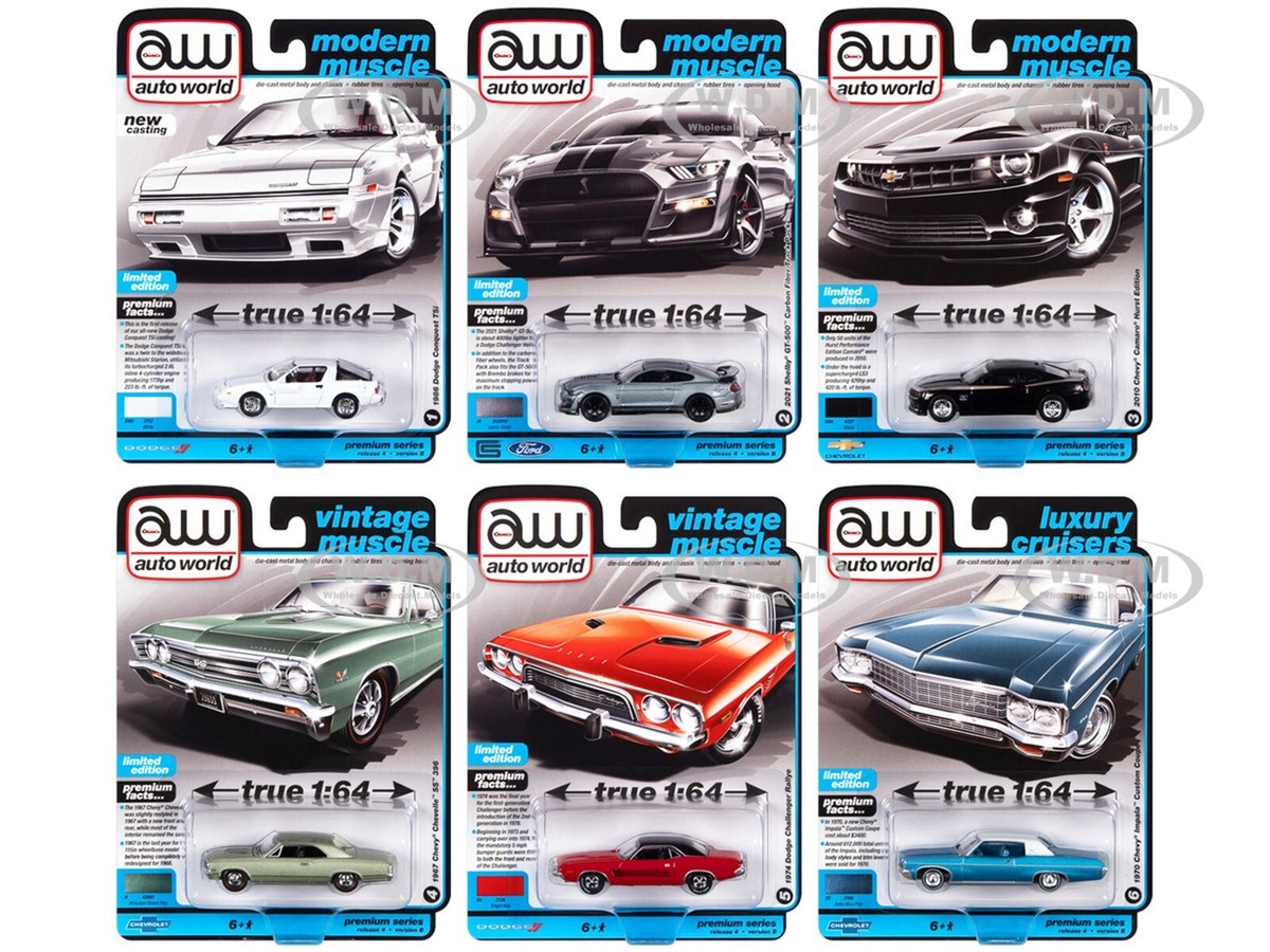 AUTO WORLD PREMIUM 2022 RELEASE 4 6 PC SET B 1/64 DIECAST AUTO WORLD 64382  B | eBay