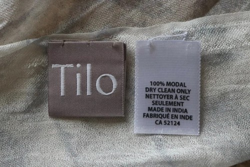 Tilo Women’s White & Gray Graphic Scarf Shawl Length 78 inch - Picture 2 of 3