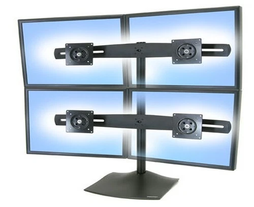 Quad (4 x ) Dell Pro P2411Hb 24" FHD Widescreen LCD Monitor WITH Quad Ergotro...