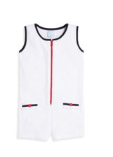 BELLA BLISS Terry Zip Romper - White - NWT Girls 10