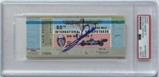 1976 Indy Indianapolis 500 Ticket Signed Mario Andretti PSA DNA COA Autograph F1