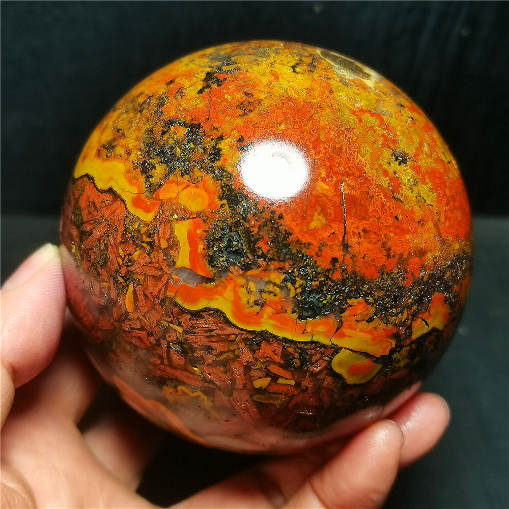 848g Natural Red Agate Carnelian Colorful Agate Crystal Sphere
