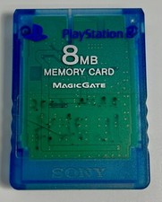 Sony Playstation 2 PS2 Official OEM MagicGate Blue Clear 8mb Memory Card