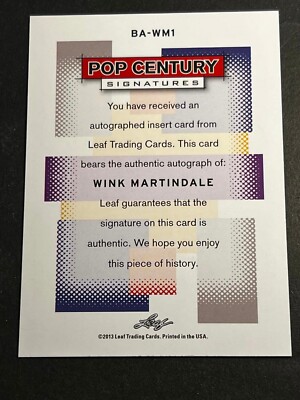 2012 Leaf Pop Century Blue PROOF MISSING AUTO & #/5 Wink